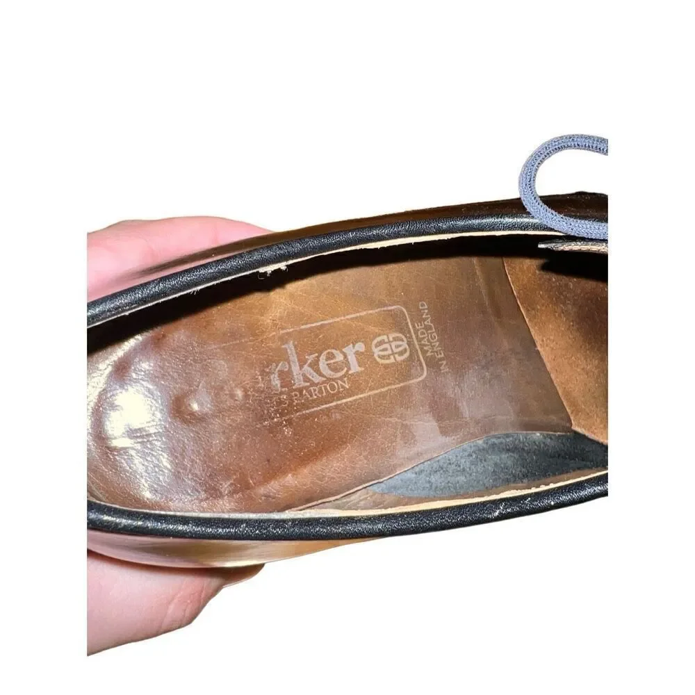 Barkers Shoes Handmade Black 2 Eyelet Derby Dress Shoes 9.5